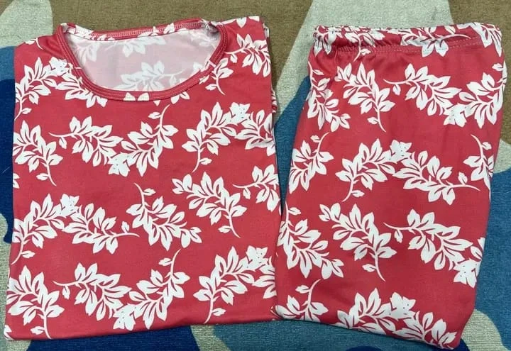 Scarlet Blossom Lounge Set.” 🌺