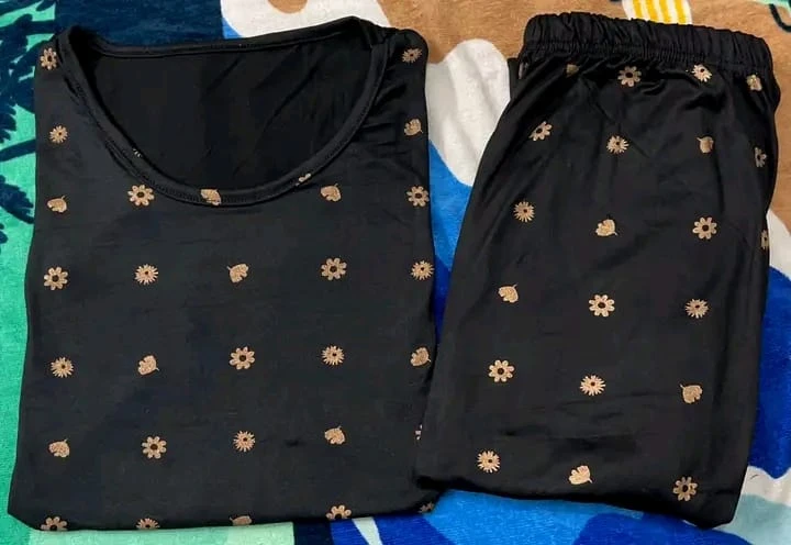 Elegant Black Night Dress Set